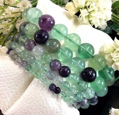 Rainbow Fluorite Stretchy Bracelet Healing Gemstone 4mm6mm8mm 10mm12mm