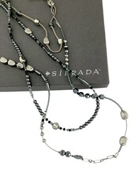 SILPADA Sterling Silver DEWDROPS 3 Strand Beaded Hematite Necklace~N2097~RETIRED