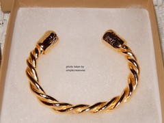 JES MAHARRY HARMONY TWISTED ROPE CUFF BRACELET 18K YELLOW GOLD PLATED NIB