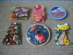 Vintage Lucinda Pins Cat Valentine Spring Christmas Cat Butterfly Retro