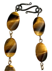 TIGERS EYE Natural POLISHED 10x16mm Stones Beaded Necklace w S-Hook 23″
