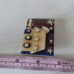 Vintage House Pins by Lucinda Yates White Car Palm Tree Glitter Stars Brooch