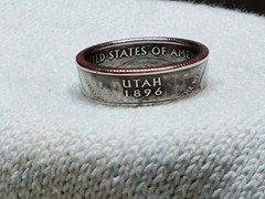 UTAH – Size 9 State Quarter Coin Ring