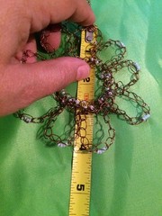 Crocheted Flowers With Beads. handmade With Recycled Copper Wire-9 In All