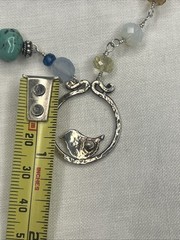 Bird Gemstone Necklace Ruby Sterling Silver Citrine Topaz HeyHey OOAK Art