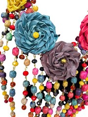 Handcrafted Multicolor Beaded Statement Necklace & Earring Set SKU 9685