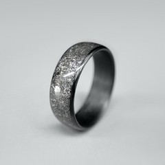 Carbon Fiber Ring with Gibeon Meteorite inlay – Made in USA – Sizes 4-16