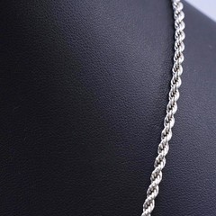 20” 3mm, vintage Sterling silver handmade necklace, 925 diamond rope chain