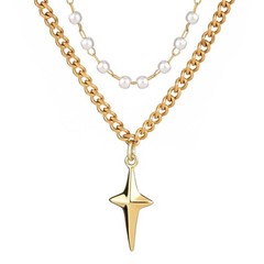 ** NEW Virgin Mary Layered Necklace | Gold-Tone | Pearl Chain | Amulet Pendant
