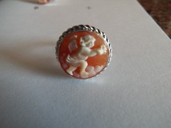 Handcarved carnelian cameo set into a Italian sterling ring adjustable to 6.0