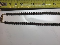 Emerald & rhodolite garnet beaded necklace with golden color clasp, EACH