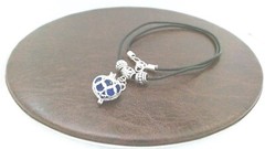 Genuine Beach Glass, Sea Glass Heart Cage Locket, Pendant Leather Necklace