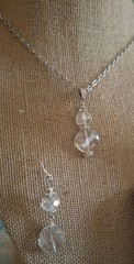 Crystal Quarts Prism Cut Necklace & Earring Quartz at its best beauty dazzling