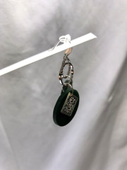 Handmade Green Clay with Detailed Squares & Hoops, Silver Plated Hooks