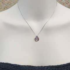 Sterling Silver Dainty Necklace Abstract Art Nouveau Inspired Pendant Small VTG