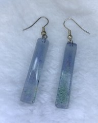 Fused Glass Dangle Earrings Spring Earrings Pastel Artisan Glass Kiln Fired