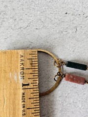 Varietal Jasper Stone Rectangle Bead 32″ Necklace W/Copper Ring & Wiring