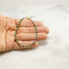 3mm Malachite Bracelet – Minimalist 14k Gold Filled