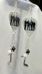 Three Days Grace Guitar Pick Earrings with Swarovski Crystal Dangles