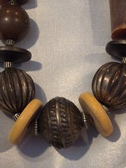 Artisan Boho Statement Necklace – Handcrafted Wood & Carved Beads, Tribal Style
