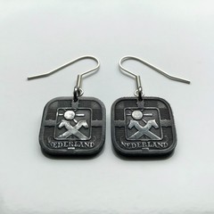 1941 Netherlands coin Dutch earrings WWII Nazi Germany Occupation Holland 000515