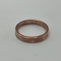 Lucky Penny Coin Ring, Copper Band (Thin Band)