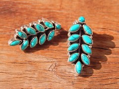 Natural Turquoise Earring Studs in 925 Sterling Silver, Wedding Studs, Gift Item