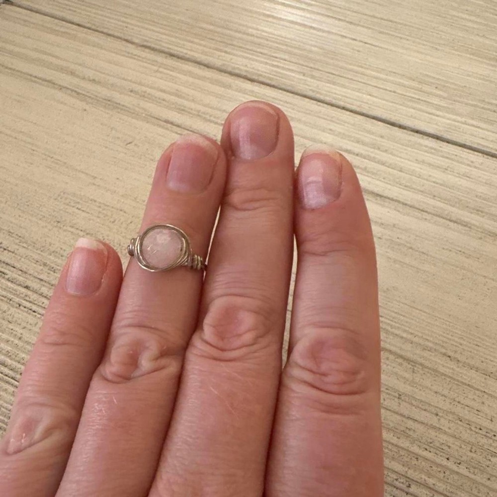 Handmade Sterling Silver Ring | Rose Quartz | Size 5