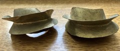 Large African Fulani Tribal Lightweight Gold Washed Brass Metal Earrings Africa