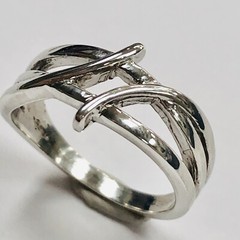 Sterling Sliver Crisscross Band