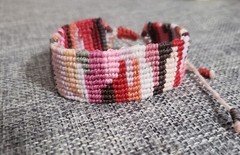 Gorgeous Colorful unique Macrame cuff bracelet . Colors In Links. Sliding knot