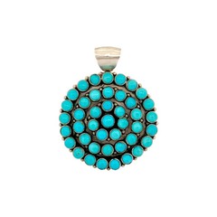 Sheryl Martinez, Vintage, Pendant, Kingman, Sterling Silver, Navajo, 2 1/2“