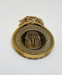 Tear drop Pendant made from Egypt King Tut coin ring with 22 in chain