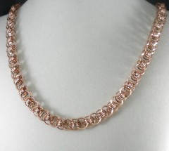 Solid Copper Diamond Twisted Wire Helm Weave Woven Chain Maille Necklace 12mm