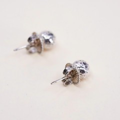 8mm, Vintage Jai sterling silver sphere studs, 925 hammered textured earrings
