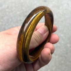 Certified Natural Yellow Tiger’s eye Gemstone Bangle Inside Diameter 54-64mm