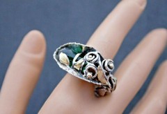 Ring Sterling Silver 14K. Gold Bicolor Ametrine Exclusive Ring Style Sensation