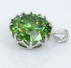 RARE 11.75 Ct Green Diamond Solitaire Pendant ,FREE Tariffs &matching Studs
