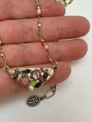 Delicate 24k Gold Necklace White Flower + Pearl + Crystal Pendant – Michal Golan