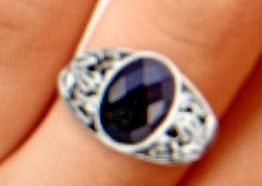 Bali Legacy Natural Thai Black spinel 7.50 CTW ring size 6 in silver