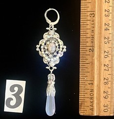 Victorian Style Chandelier Earrings, Vintage Stones, Silver, 4 Colors, Bridal