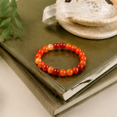 Natural Carnelian stone Bracelet 8mm Beaded Healing Energy Strength Bracelet