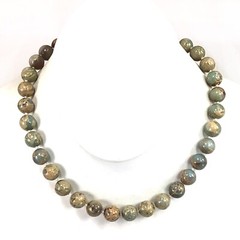 Natural Ocean Jasper Hand Knotted necklace With 14K Gold Filled Clasp 18″