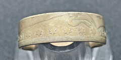 1906 Barber Half Dollar Coin Ring 90% Silver Size 13.5 Handmade USA