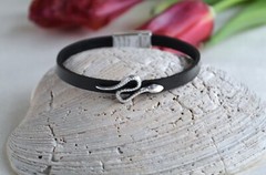 Leather Bracelet with Horseshoe Charm Lucky Charm Bracelet Handmade Unisex Gift