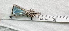 Artisan Blue Topaz Silver Tone Wire Wrapped Pendant