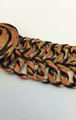 Greek Double Loop Copper Wire Bracelet Black and Orange