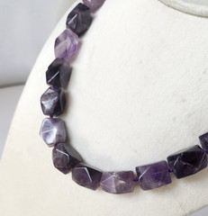 Handcrafted Purple Amethyst Nugget Necklace Silver Wire Wrap Ring Jewelry Set