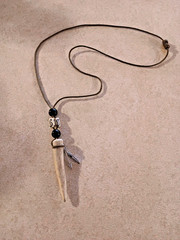 Authentic Deer Antler Horn Necklace with Buffalo Bone beads Unique Handmade USA