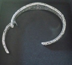 Bali Robert Manse Black Indonesian Coral Tree Of Life 7in Silver Cuff Bracelet